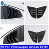 Car Rear Window Louver Shutter Side Vent Cover Trim For Volkswagen Arteon 2018 - 2024 Carbon Fiber / Black Exterior Accessories