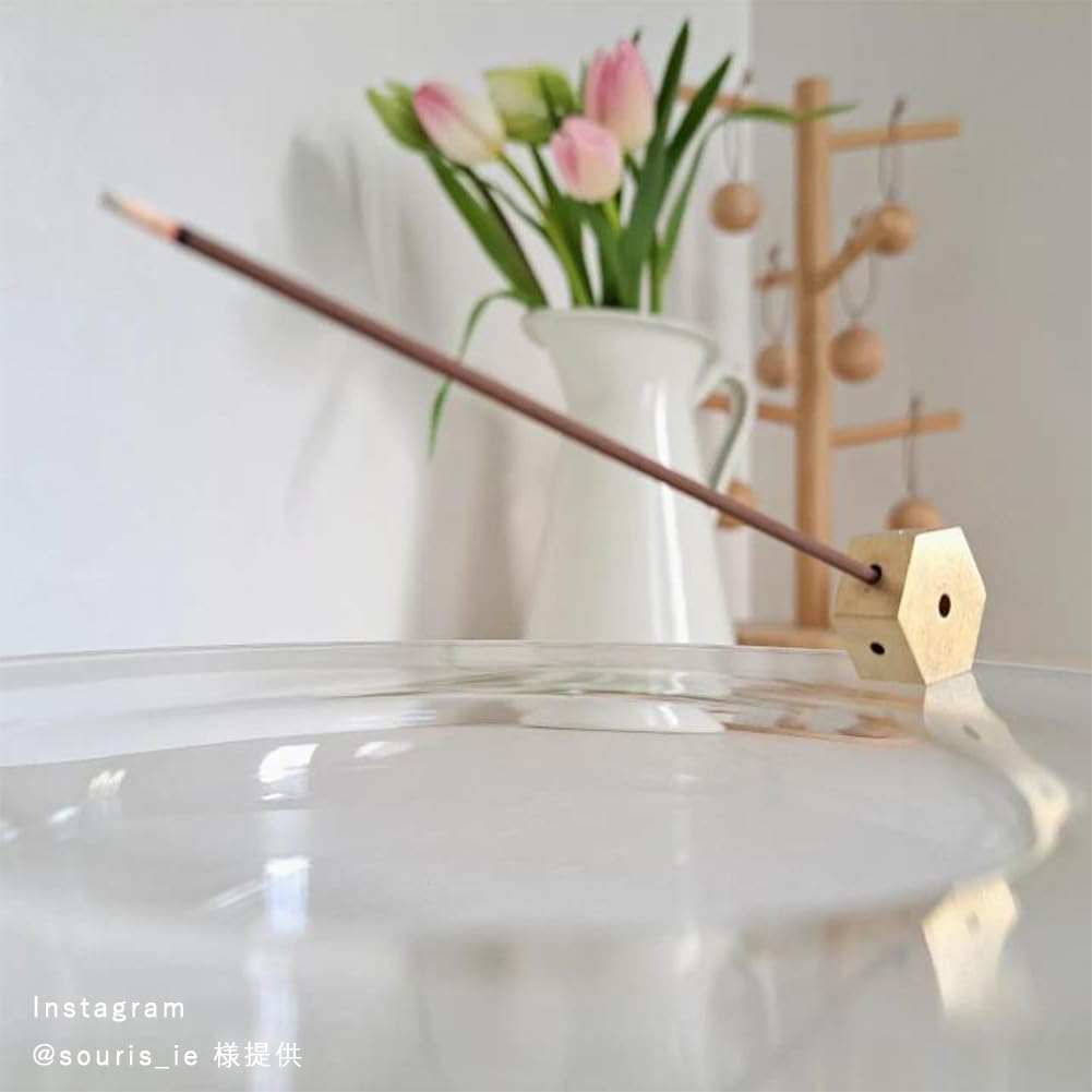 Stylish Glass Incense Holder, Incense Stick Holder, Cute, Nordic, Simple, Transparent, Korean Design, Clear Saucer, Home Decor, Gift (Hexagonal)