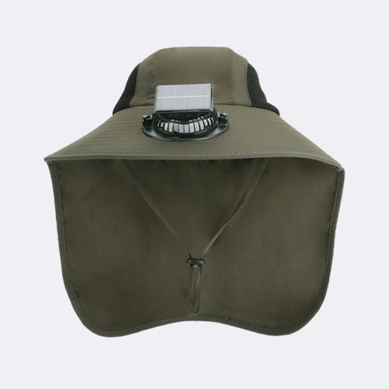 Solar Fan Hat Wide-Brimmed Shawl Fishing Hat with Dual-Power Fan Design Solar USB Charging UV-Protection Outdoor Hat