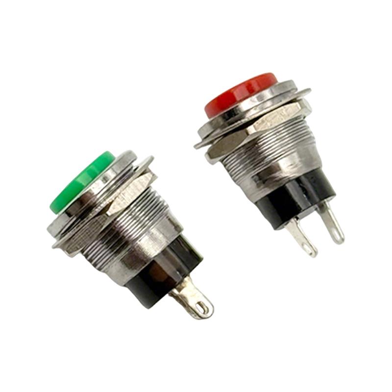 DS-318 Circular Momentary Button Switch 12MM Self Resetting Small Horn Doorbell Push Button Switch 2Pin