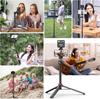 Ulanzi 2502B Height Adjustable Tripod with Phone Stick with Rotation Ball Head and Cold Shoe Mount for iPhone and Action Black MT-44 6-Level