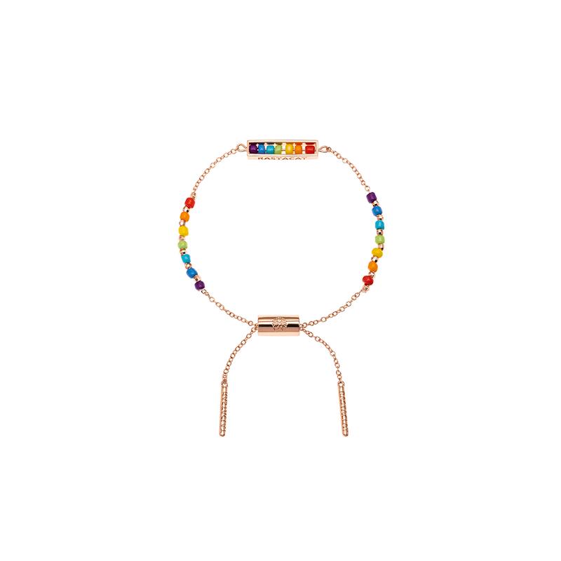 Rastaclat Little lion, rainbow, zircon, little lion bracelet, same style for men and women, color, adjustable gift box for friends RC860039 коричневый