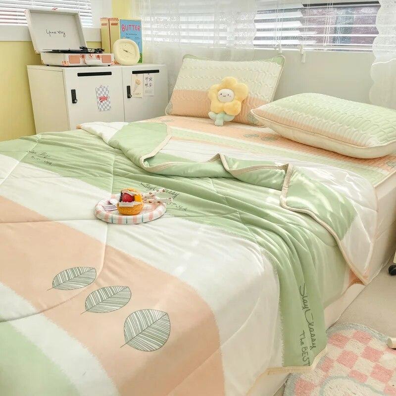 Letní latexová chladící prostěradla s povlaky na polštáře šetrné k pokožce Chránič matrace Potahy s elastickým pásem Klimatizační podložka