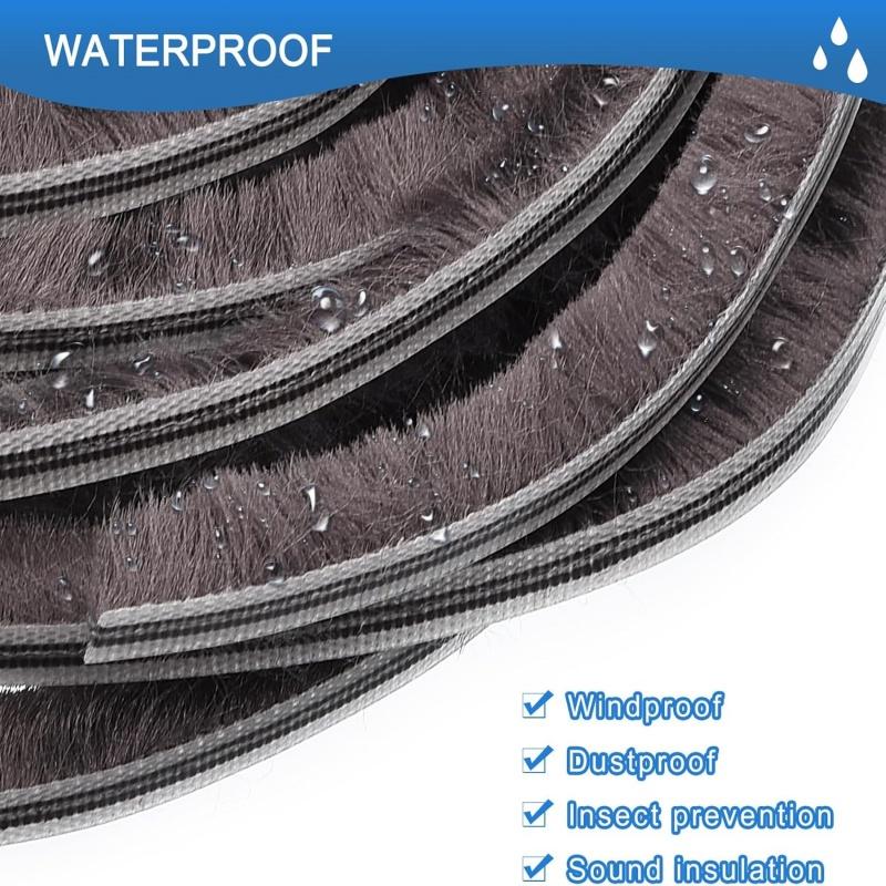 10M Slide-in Door Window Weather Stripping Soundproof Brush Strip Card Slot Pile Weatherstrip for Door Frame Windows Sash Sealer