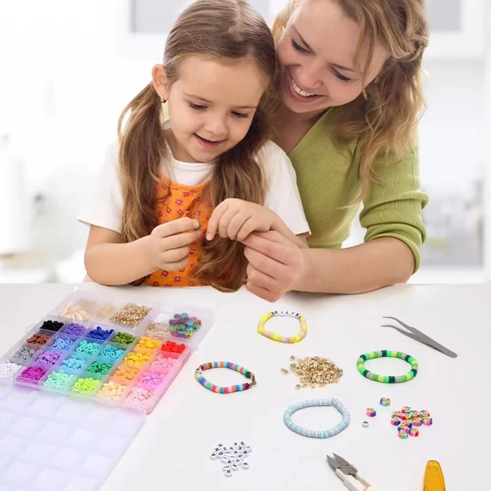 DIY Handmade Beaded Children's Toy Creative Loose Spacer Beads Crafts Making Bracelet Necklace Jewelry Kit Girl Toy Gift