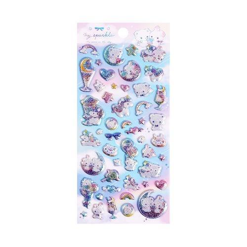 1Pc Cute Cartoon Ghost Family 3D Relief Stickers Fun Jelly Transparent Decoration for Phone Cases Children's DIY Crystal Sticker