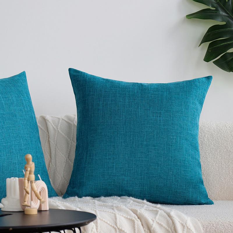 Husă de pernă de canapea din in gros, culoare solidă, pernă, pernă pentru living, pernă de spate, mașină, hotel, pernă pentru talie