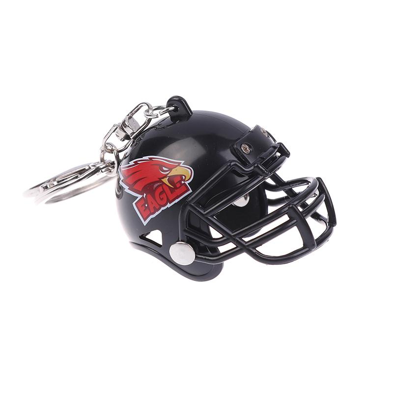 Kreativer Rugby-Helm Schlüsselanhänger Anhänger Sport Schmuck Mini Schlüsselring Tasche Ornament
