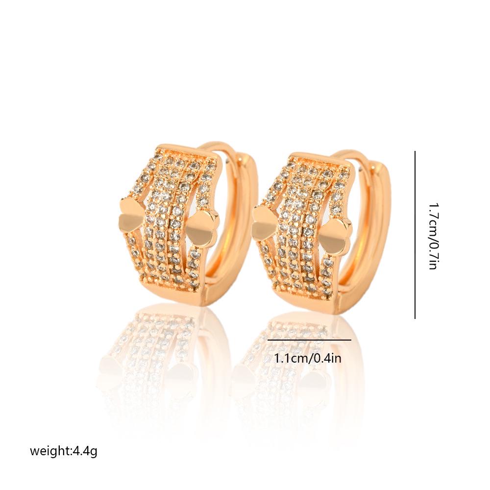 Gold Multi-Style Zircon Hoop Earrings for Women