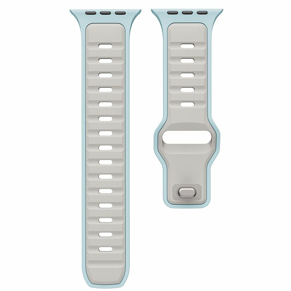 Silicone Strap for Apple Watch Series 10 Ultra 9 8 7 SE 6 5 4 3 2 1 46mm 49mm 45mm 44mm 42mm Dual Color Sport Wrist Band