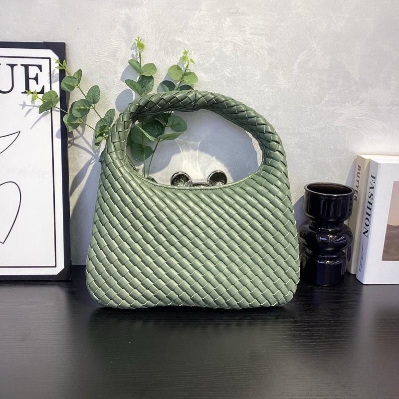 Genuine Leather Vintage Woven Tote Bag Women Structured Square Shape Medium Size Soft Texture Multiple Colors