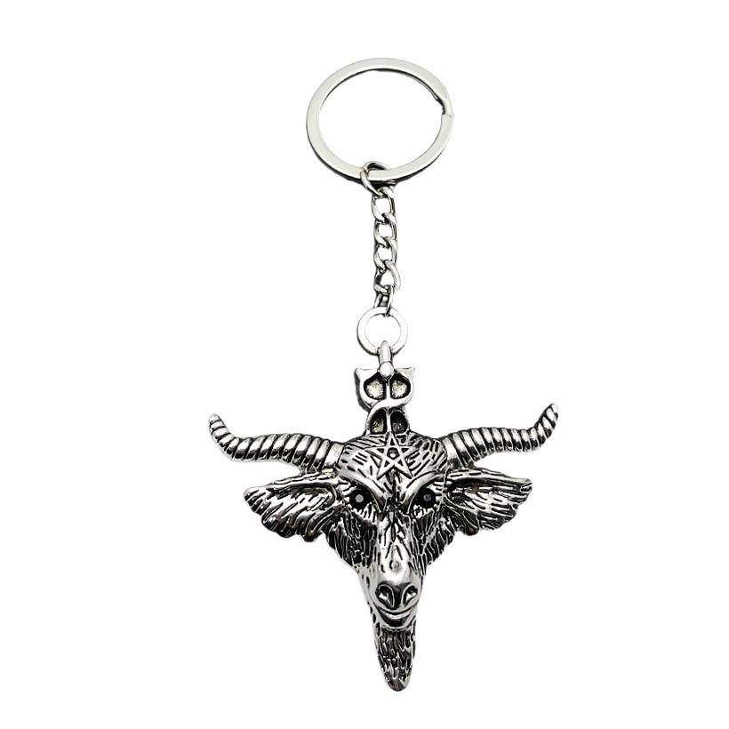 Trendy Punk Star & Skull Pendant Keychain