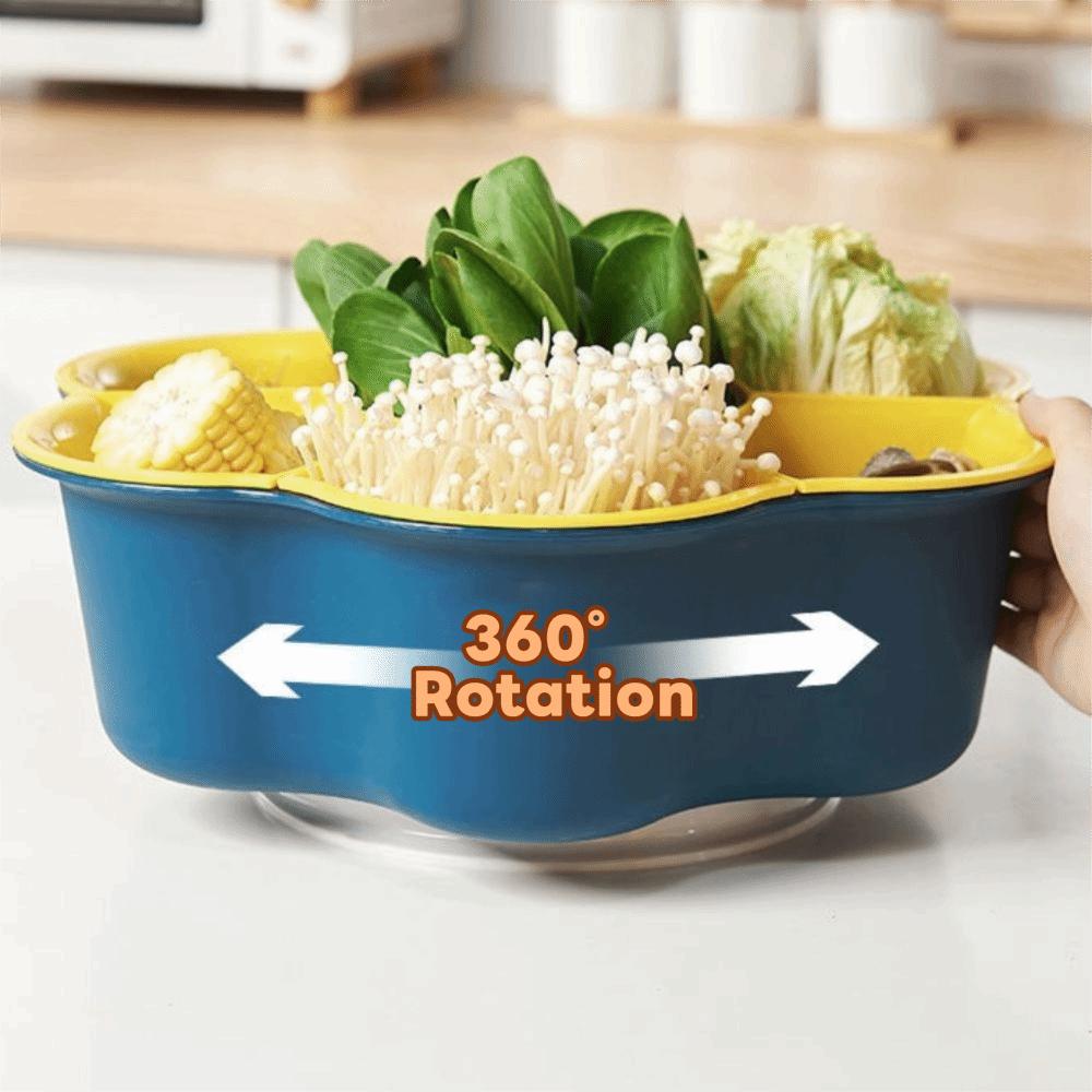 7/9 Grid Hot Pot Vegetable Platter Detachable Kitchen Drain Basin Food Preparation Plate  Candy