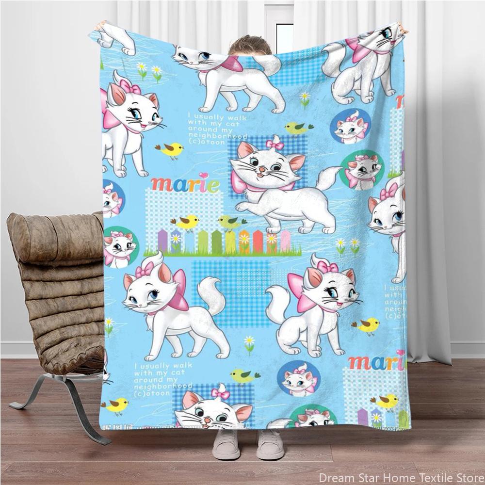 31 Style Disney Cute Cat Marie Printed Blanket Soft Warm Throw Flannel For Children And Adult Bed Sofa Outdoor Travel Girl Gifts