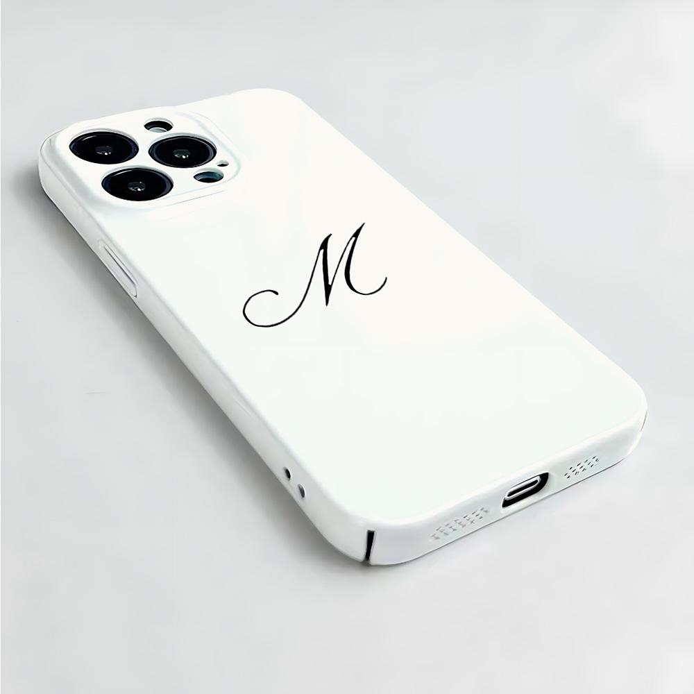 Luxury Letter M Glossy Film Hard PC Phone Case for Oppo A6 A5 A78 A3 A3X A60 A74 A38 A58 A96 A57 A76 A36 A17 A16e A55 Pro 4G 5G