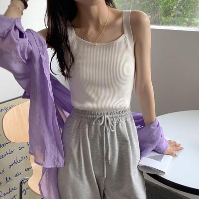 Korean Summer Solid Color Sleeveless Sweater Vest for Women