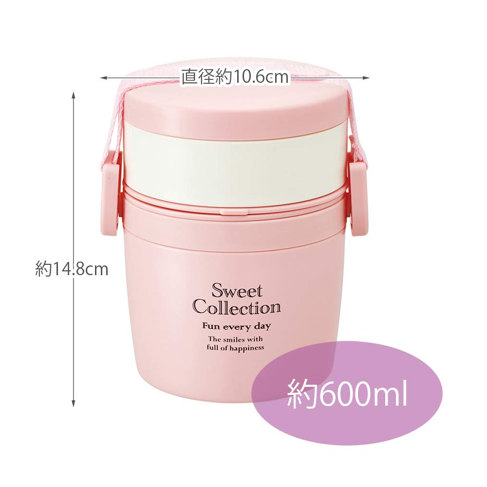 Skater Vacuum Insulated Stainless Steel Lunch Sweet Dot STLBT6 Box, 600ml, Pattern, Pink,