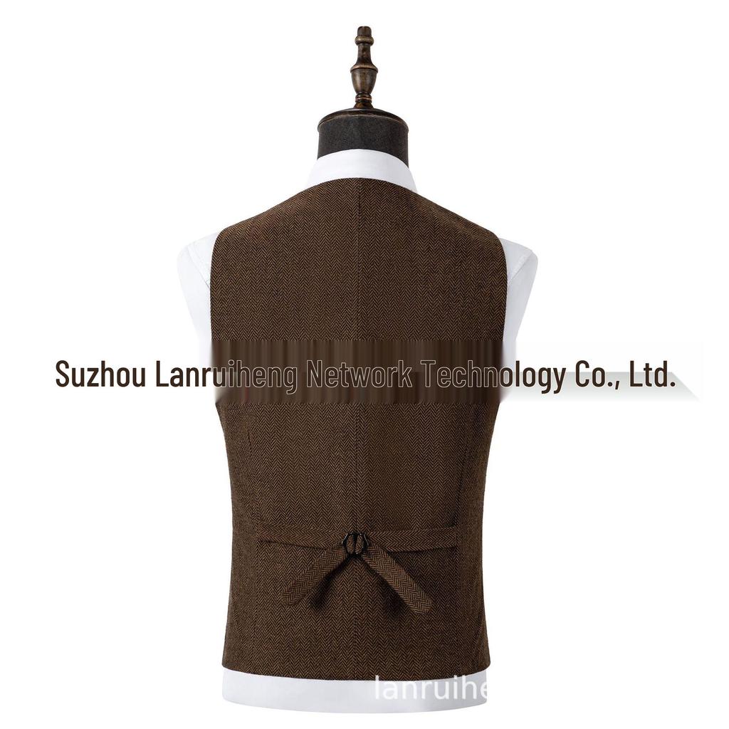 Men's Retro Herringbone Slim Fit Vest - British Casual Fashion