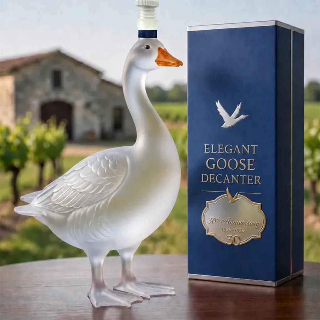 Matglas Ganzenvormige Likeurfles met Decoratieve Dop Unieke Dierlijke Decanteerfles voor Sterke Dranken en Verzamelobjecten in Cadeaubox Verpakking