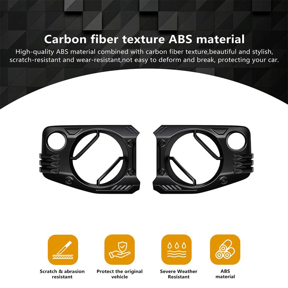 Headlight Trim Cover For Suzuki Jimny 2019 2020 2021-2026 Eye Lid Frame Exterior Decoration Car Accessories Carbon Fiber Look