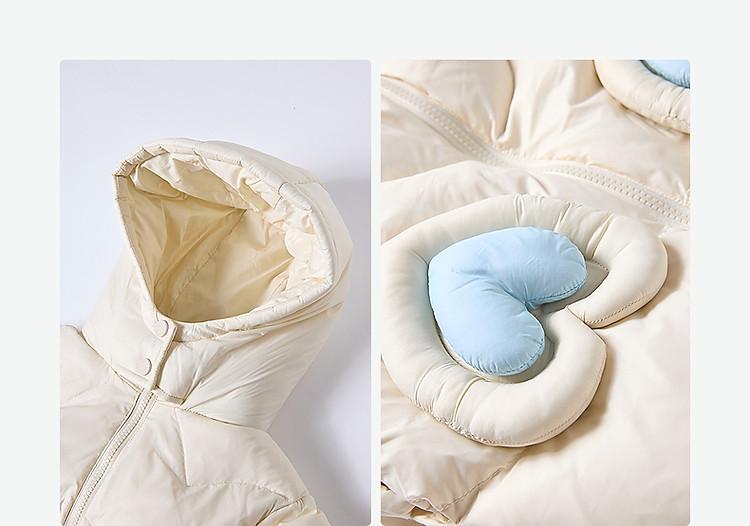 [Hooded Windproof Love Decoration] Medium length Down Jacket for Infants and Girls, 25 Winter Children's Warm Coat