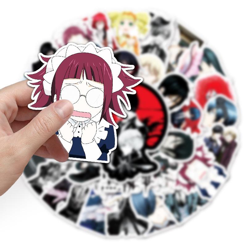 50 Anime Black Butler Cartoon Graffiti Stickers for Laptops, Suitcases, and Cars