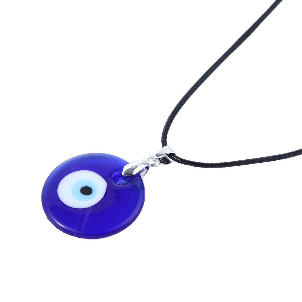 Pu Leather Chains Drop Shaped Lucky Fashion Jewelry Clavicle Chains Demon Eye Blue Eyes Necklace