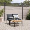 2 Piece Garden Sofa Set with Cushions Black Aluminum