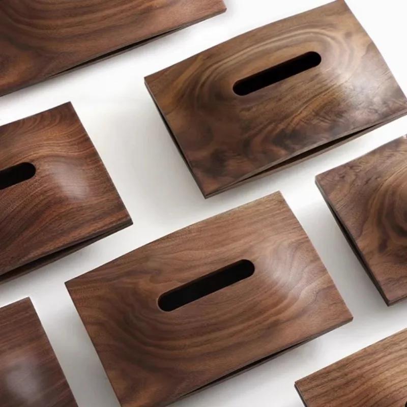 Wooden Storage Tissue Box Cute Rectangular Organizers Office Multifunctional Napkin Box Aesthetic Napkin Holder Decoration Dressing Room Boxes Kitchen