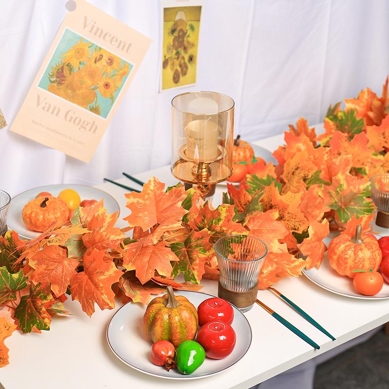 Artificial Maple Leaf Rattan Home Decor: Scenic Atmosphere Arrangement