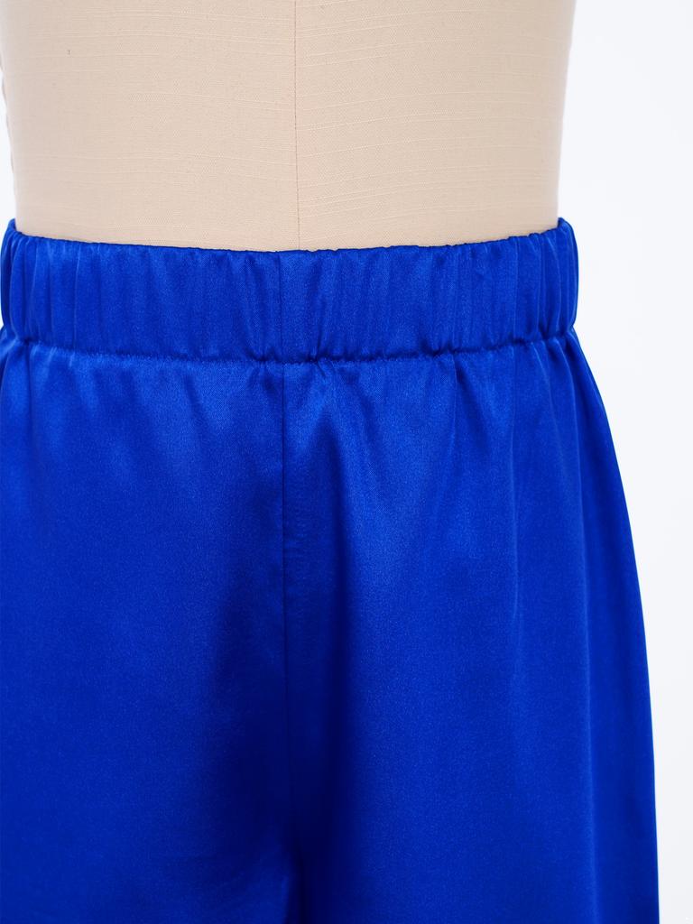 Calças de Dança de Louvor e Adoração para Meninos Cintura Elástica Cor Sólida Cetim Perna Larga Calças de Performance