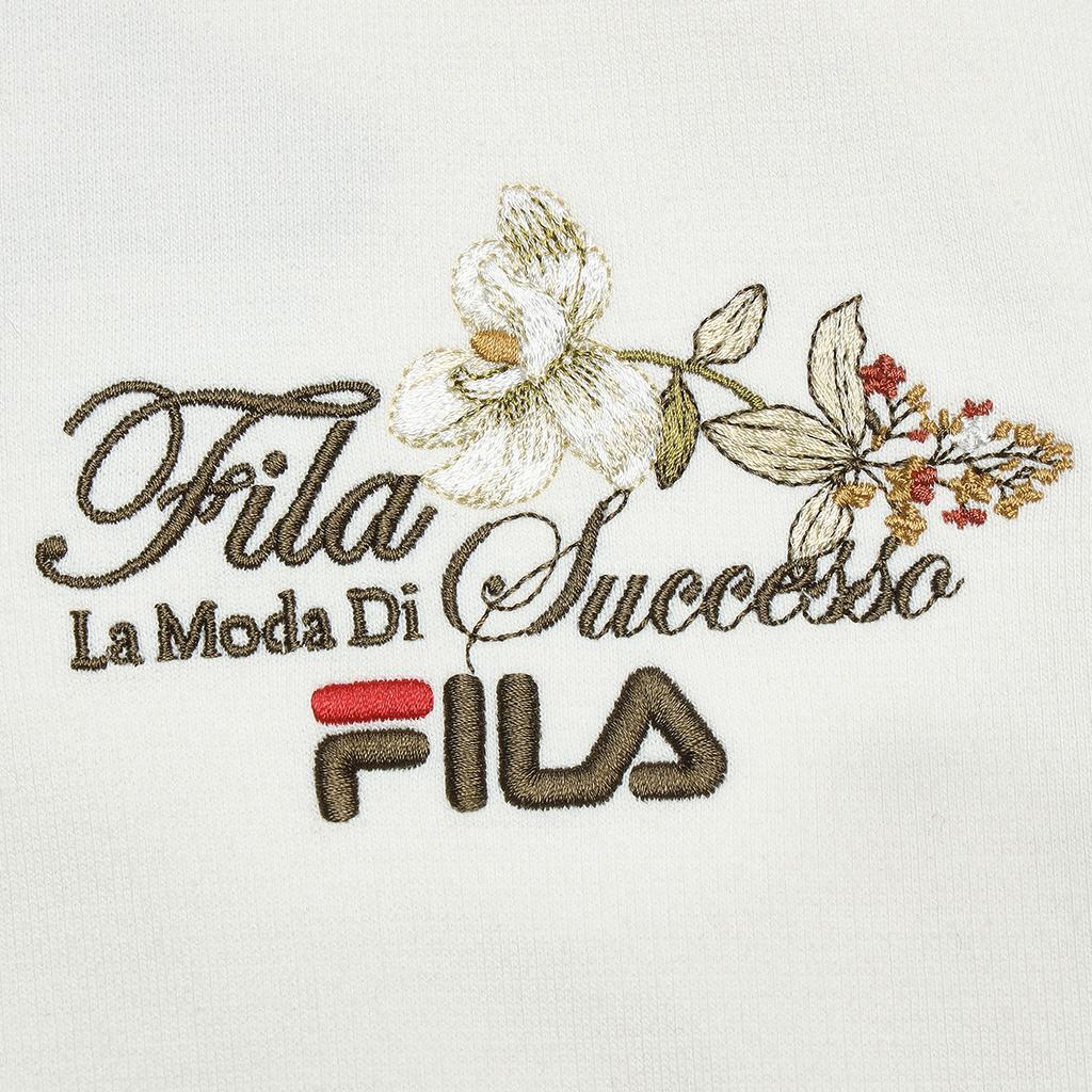 FILA Floral Print Casual Hoodie Women hoodies Ceramic-White F11W348230F-IV
