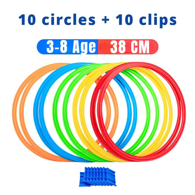 Dış Mekan Çocuk Zıplama Halkası Oyun Seti - Erkek Kız Çocukları İçin 10 Halkalı ve 10 Birleştiricili, Park Oyunları İçin Eğlenceli Fiziksel Antrenman Spor Oyuncakları