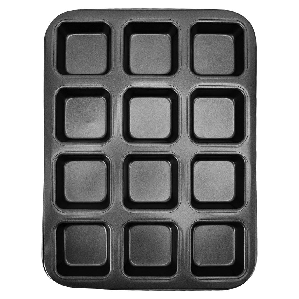 Loaf Baking Pans 12 Cavity Brownie Baking Pan Carbon Steel Muffin Bakeware Cupcake Bread Divider Mold