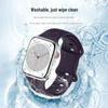 Apple Rose Pattern Silicone Watch Strap for 9th Gen Apple Watch, Laser Engraved Design with Eight-Shaped Buckle