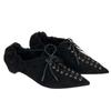 French single shoes autumn 2025 new retro pointed cross lace-up old money style low heel loafer small leather shoes