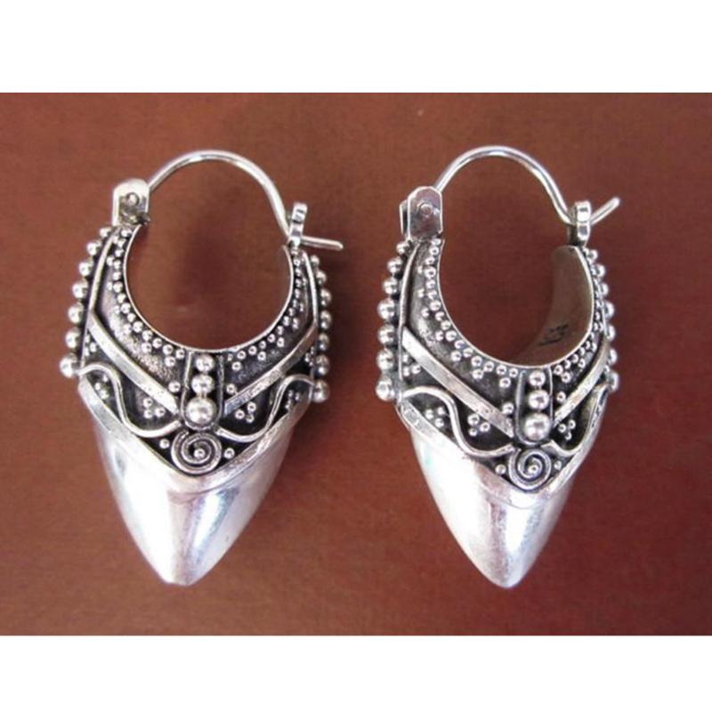 

Creative Personality Silver Color Engraving Pattern Women s Drop Earrings Trendy Metal Handmade Dangle Earrings
