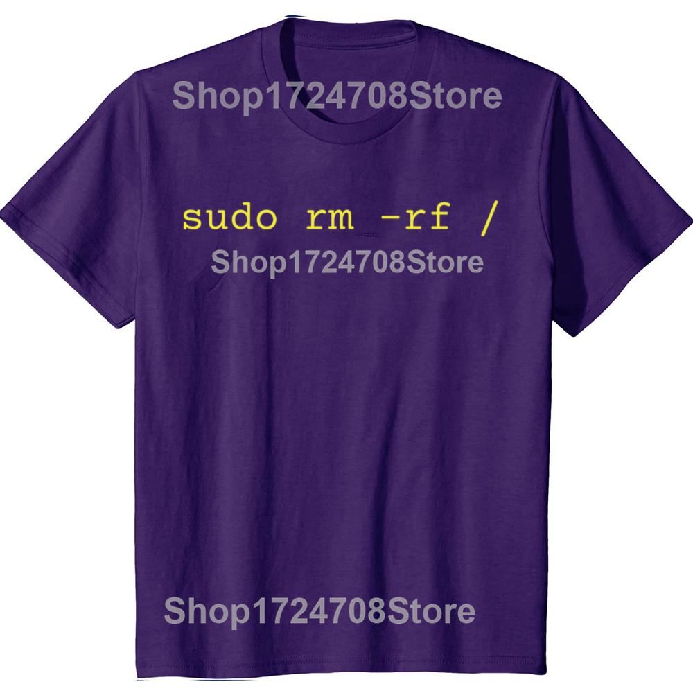 

Смешные Футболки с Графикой Sudo Rm -rf Мужская Женская Мода Повседневная Футболка 100% Хлопок Свободная Оверсайз Футболка 4XL