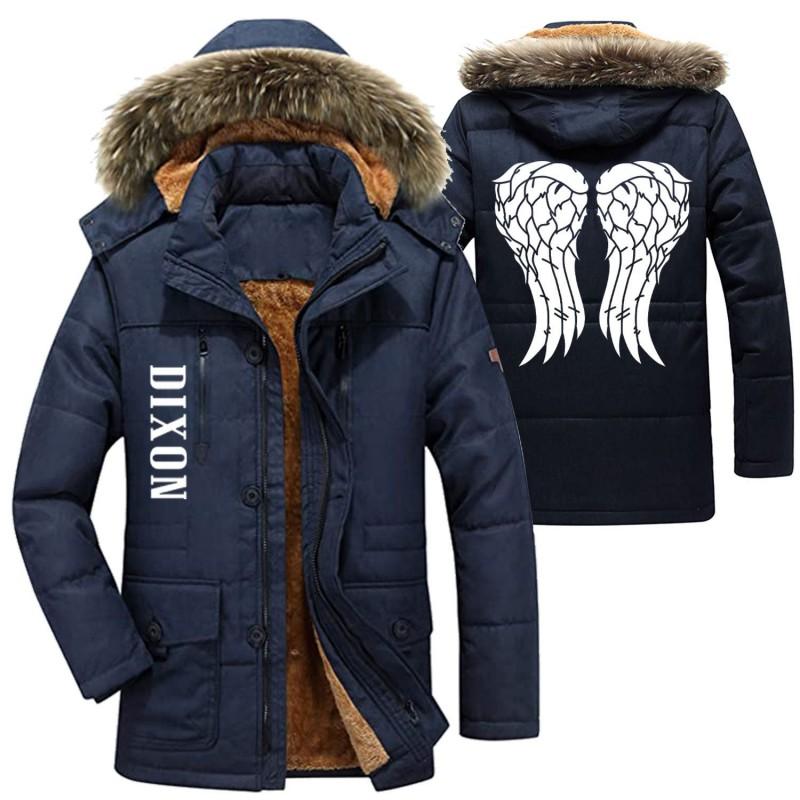 Mens Winter Warm Hooded Cotton Padded Jacket Printed Casual Sports Coat Basketball Outdoor Activities Size L-6XL