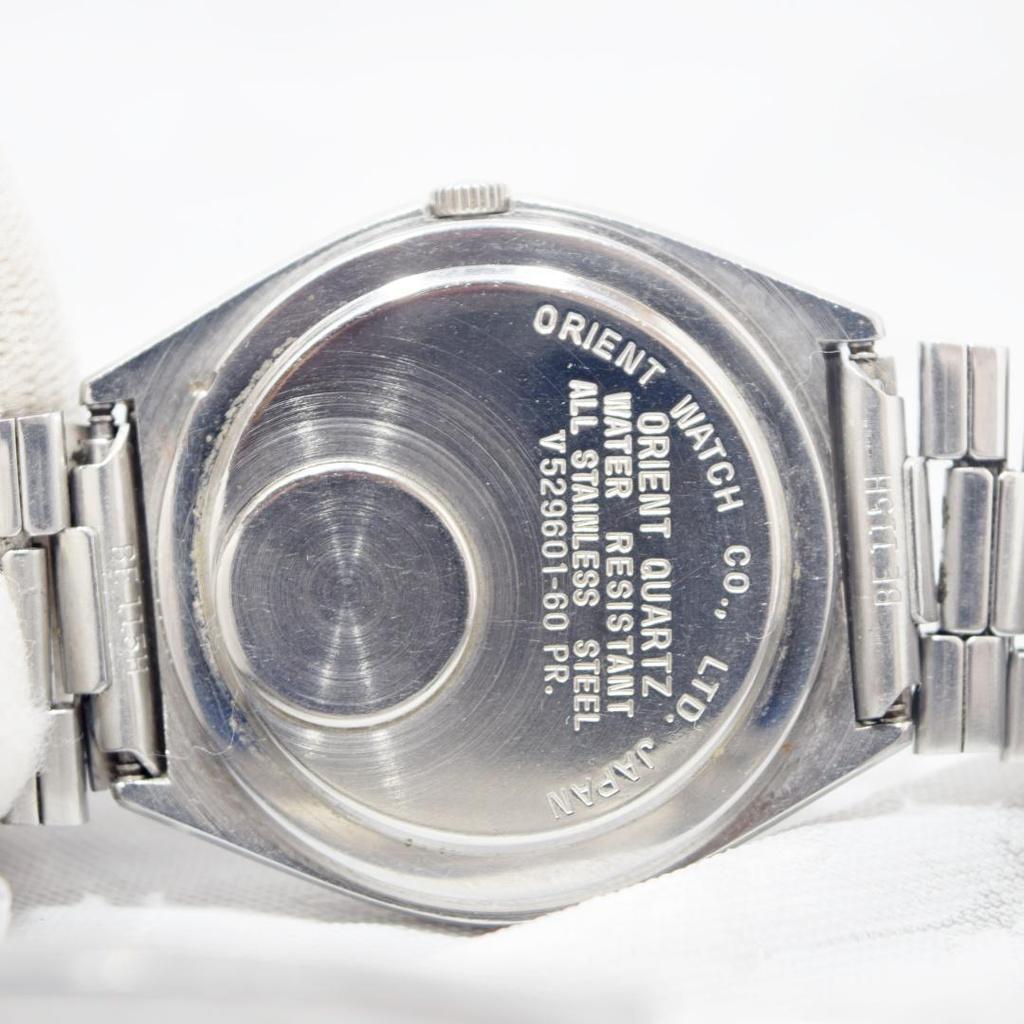 Used New Glass ORIENT Blue Dial Men's New Battery 1970s