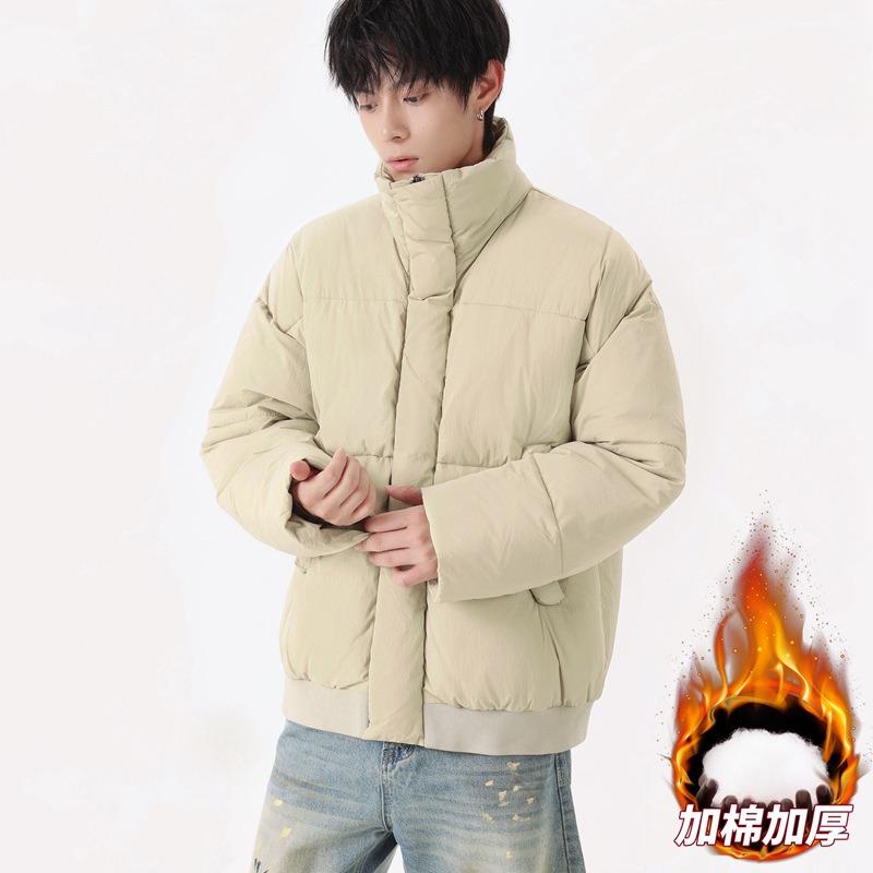 

OO thickened cotton-padded clothes for men and women, winter loose cotton-padded jackets, bread clothes, short stand-up collar cotton-padded jackets. 3XL