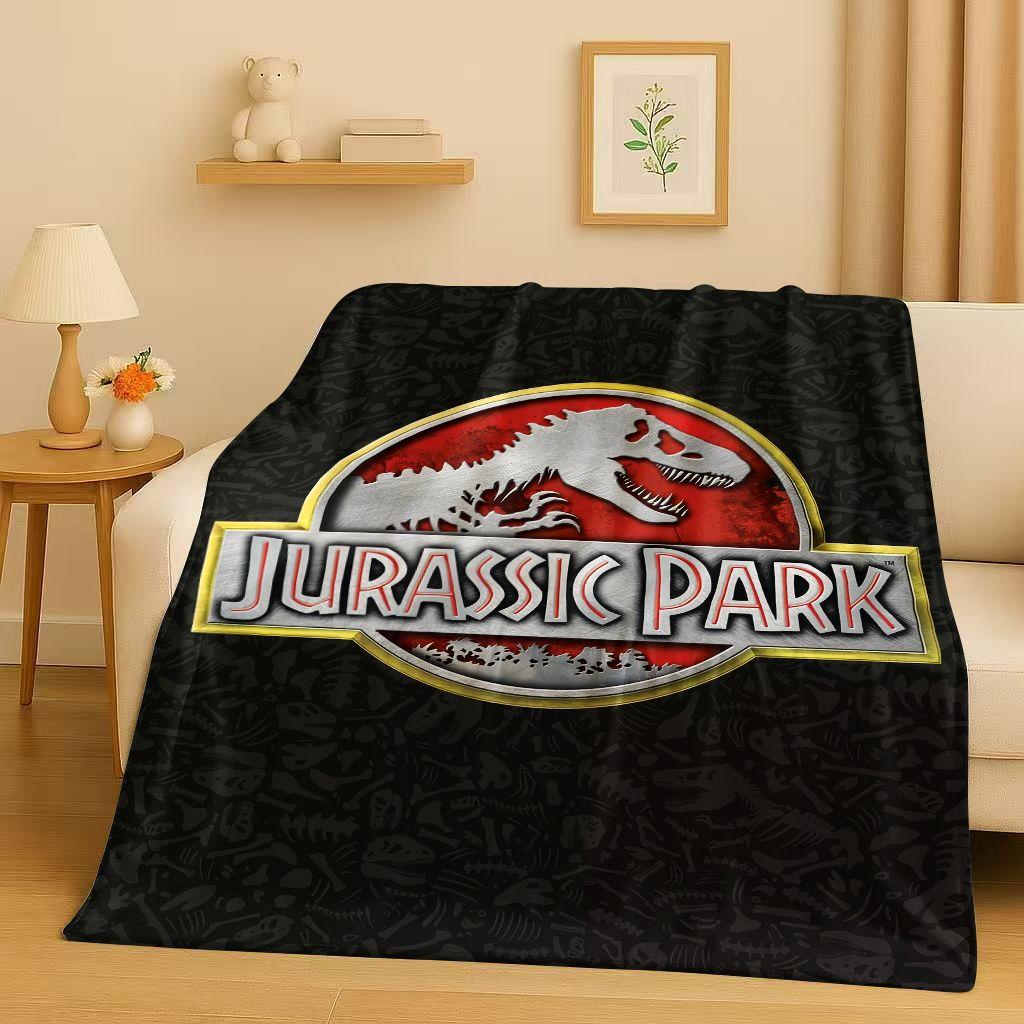 

3D Jurassic Park Dinosaur Cartoon Flannel Blanket,Ultra Soft Warm Plush Throw for Home Bedroom Bed Sofa Cover Office Camping 75x90cm