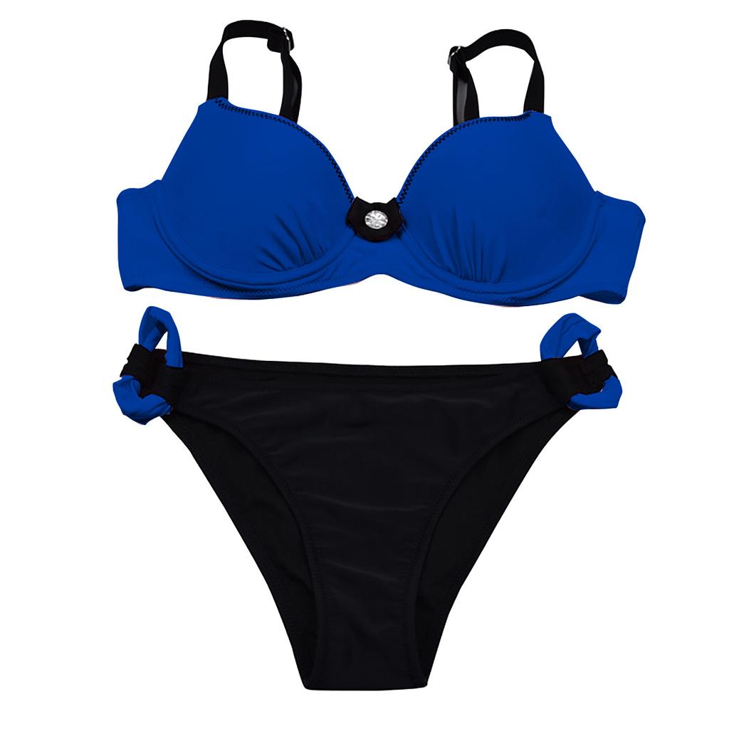 Dámský Bandeau Bandage Bikini Set Push-Up Brazilské plavky Plážové plavky