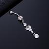 Piercing per Ombelico Microstone Chiodi per Ombelico Vento Farfalla Amore Anello per Ombelico Stella Luna Fiore Femminile Fibbia per Ombelico