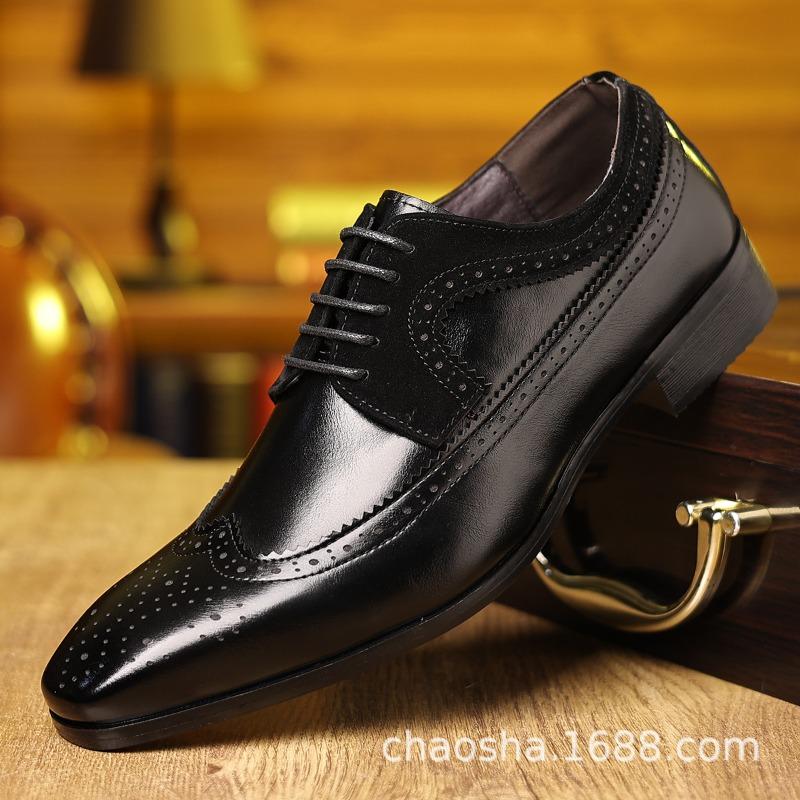 

Men s business casual shoes Ecommerce gentleman s style large size formal leather shoes for men 48 чорний