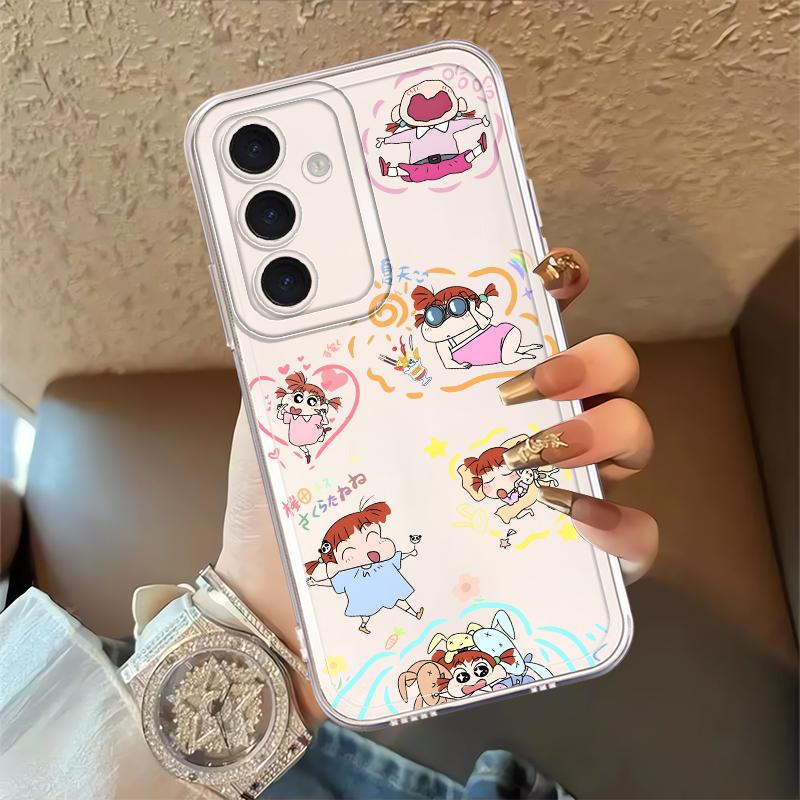 Case for Samsung Galaxy S26 Note 20 Ultra 10 S24 S23 Ultra S25 Edge S20 Plus S21 S22 FE Phone Cover Crayon Shin Chan Nene