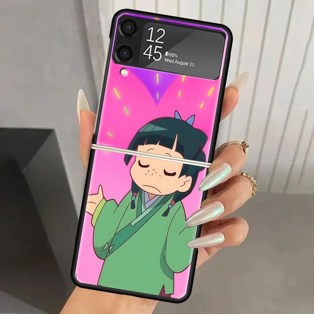 A-Apothecary D-Diaries Anime Hard PC Phone Case For Samsung Galaxy Z Flip 7 6 5 4 3 Black ZFlip7 ZFlip6 Flip5 Flip4 Flip3 5G Pri