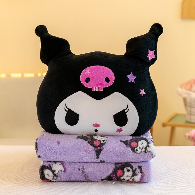 Cute Cartoon Pillow Blanket 2 In 1, Plush Soft Fleece Travel Throw, Cozy Unfoldable Comfort for Kids Adults, Gift Idea for Anime Lovers 160*110cm
