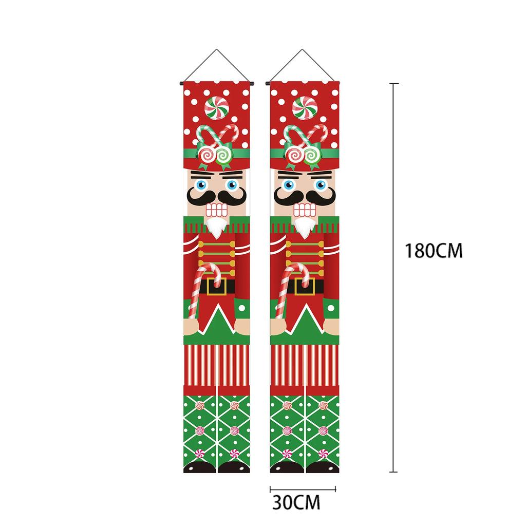 Nutcracker King Series New Christmas Couplets New Year's Party Soldiers Porch Atmosphere Decoration Door Curtains Flag Hangers