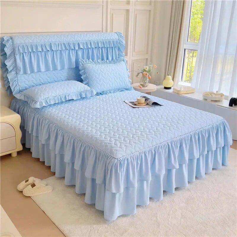 1PCs Thickened Lace Bed Skirt Four Seasons Single Piece Headcover Anti Slip and Dust Proof Bed Covers Bedding Supplies